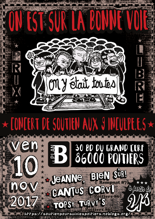 Soirée-concert de soutien aux 9 inculpés au Plan B