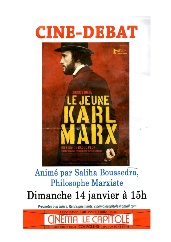 Ciné-débat « Le Jeune Karl Marx » à Confolens