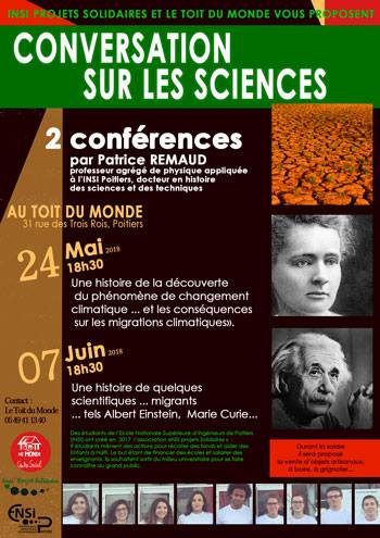 « quelques scientifiques…migrants » Conférence à Poitiers
