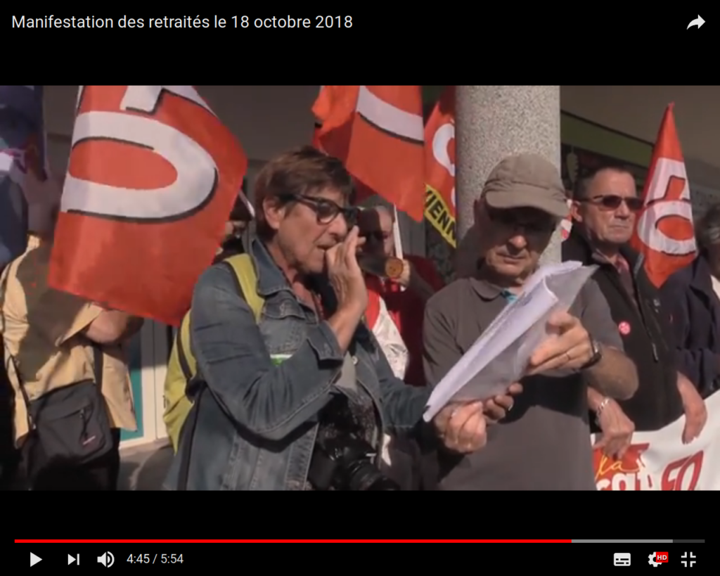 [vidéo] Manifestation des retraités le 18 octobre 2018