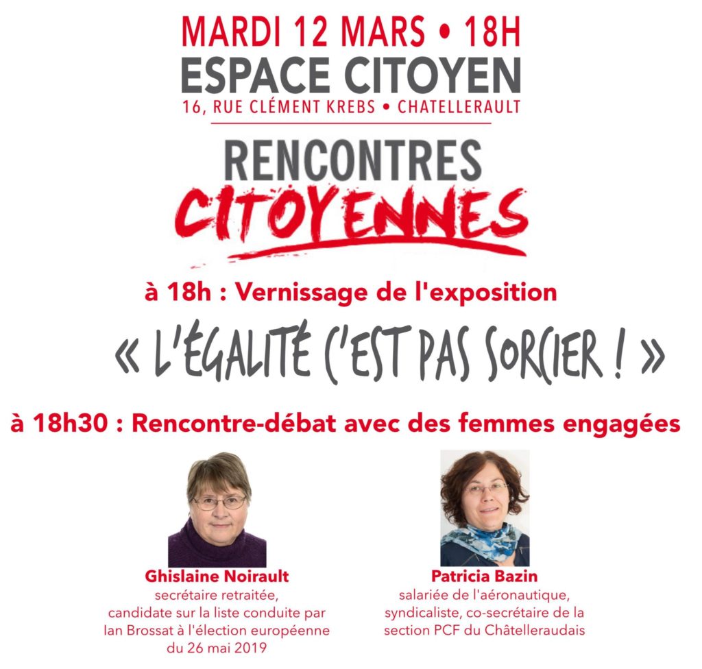 Rencontres citoyennes à Châtellerault : l&rsquo;égalité c&rsquo;est pas sorcier