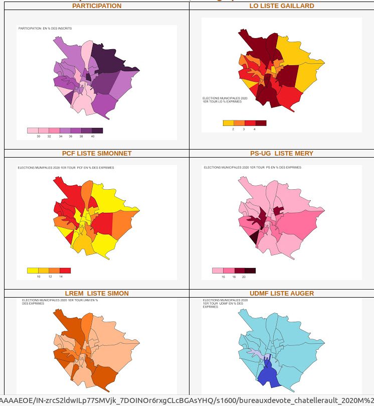 Cartographie du premier tour des élections municipales à Poitiers, Châtellerault et dans la Vienne