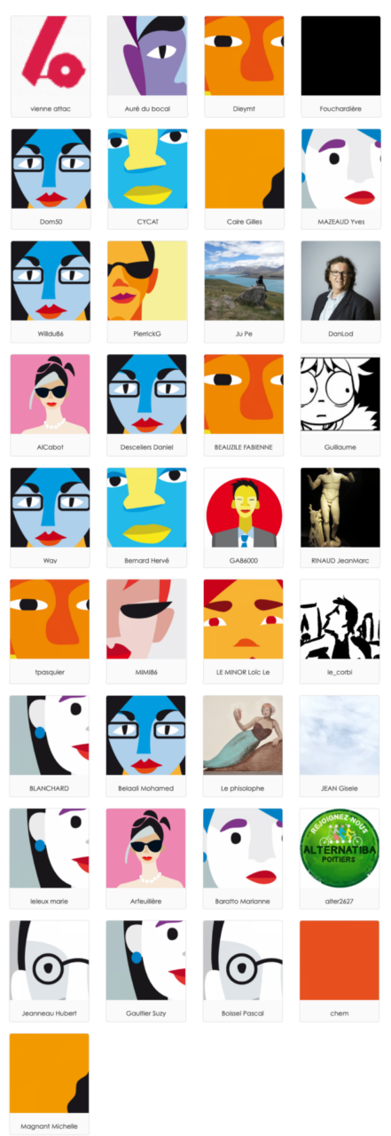 Le panneau d'une partie de nos contributrices et contributeurs.