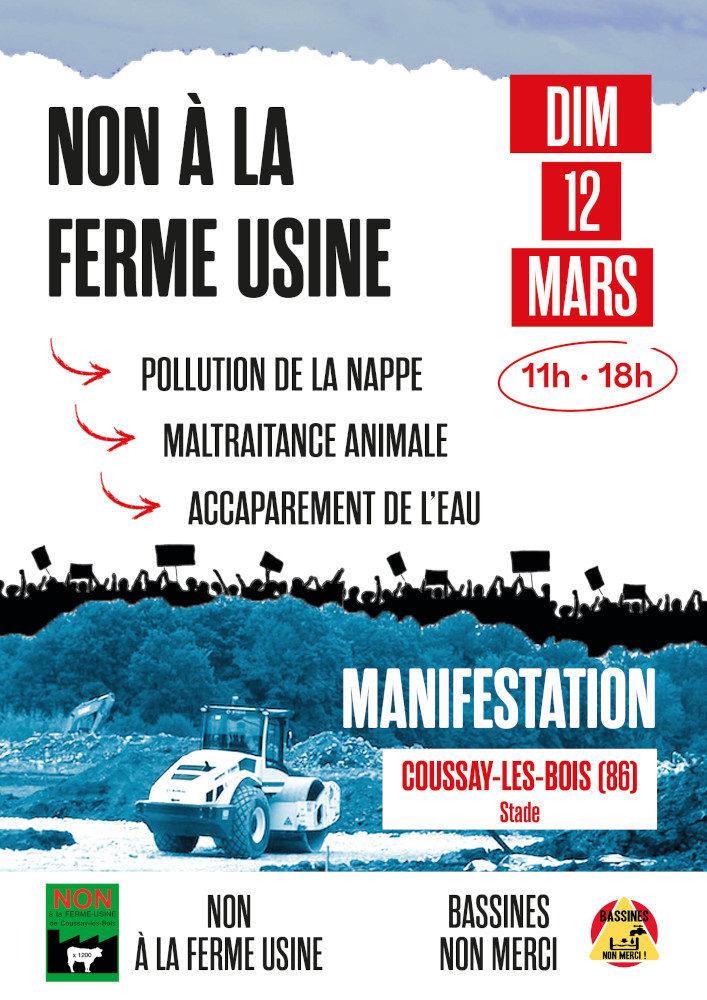 Manifestation : Non à la ferme usine de Coussay les Bois