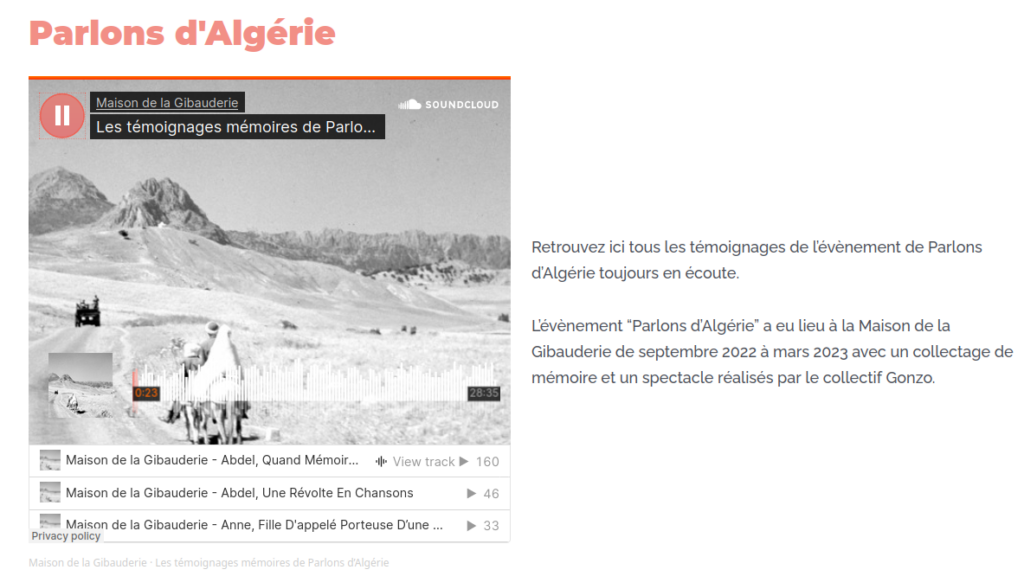 [sons] La guerre d’Algérie en témoignages de Poitiers