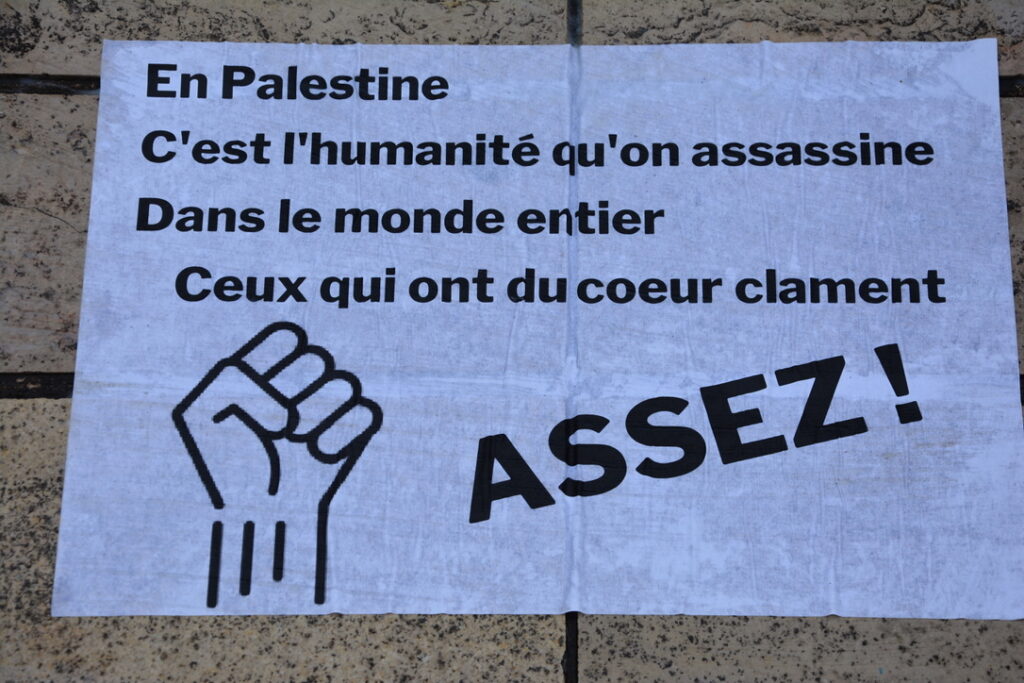 [Photos-Vidéos] Poitiers le 9 mars : Pour un cessez-le-feu immédiat à GAZA