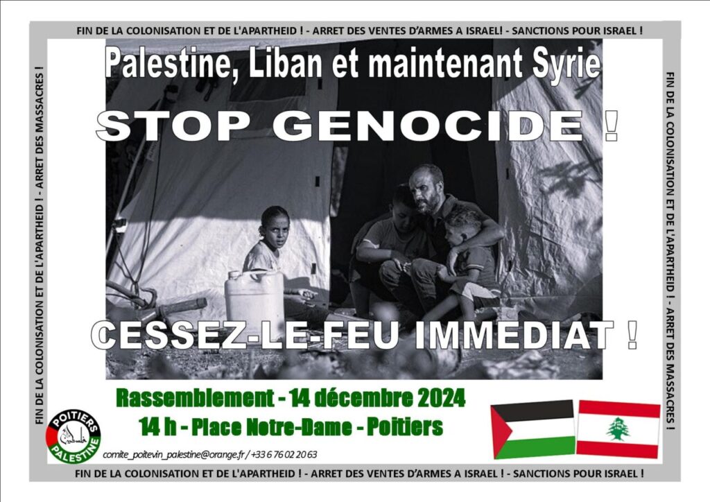 [tract] Poitiers. Stop le génocide !