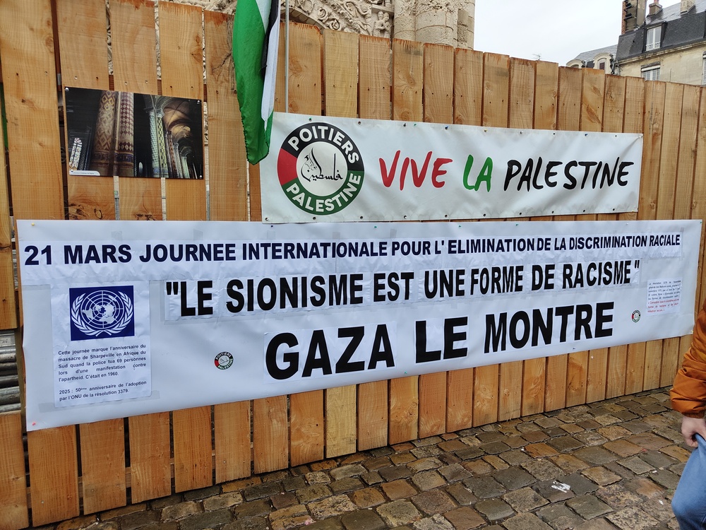 [photos, vidéo] Rassemblement à Poitiers de soutien à la Palestine le 22 mars 2025