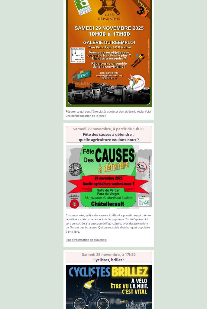 « Châtellerault écolo » une nouvelle lettre d’information