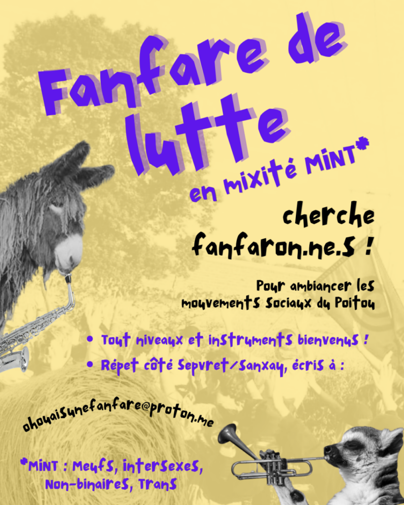 Petite annonce : fanfare de lutte cherche instrumentiste !