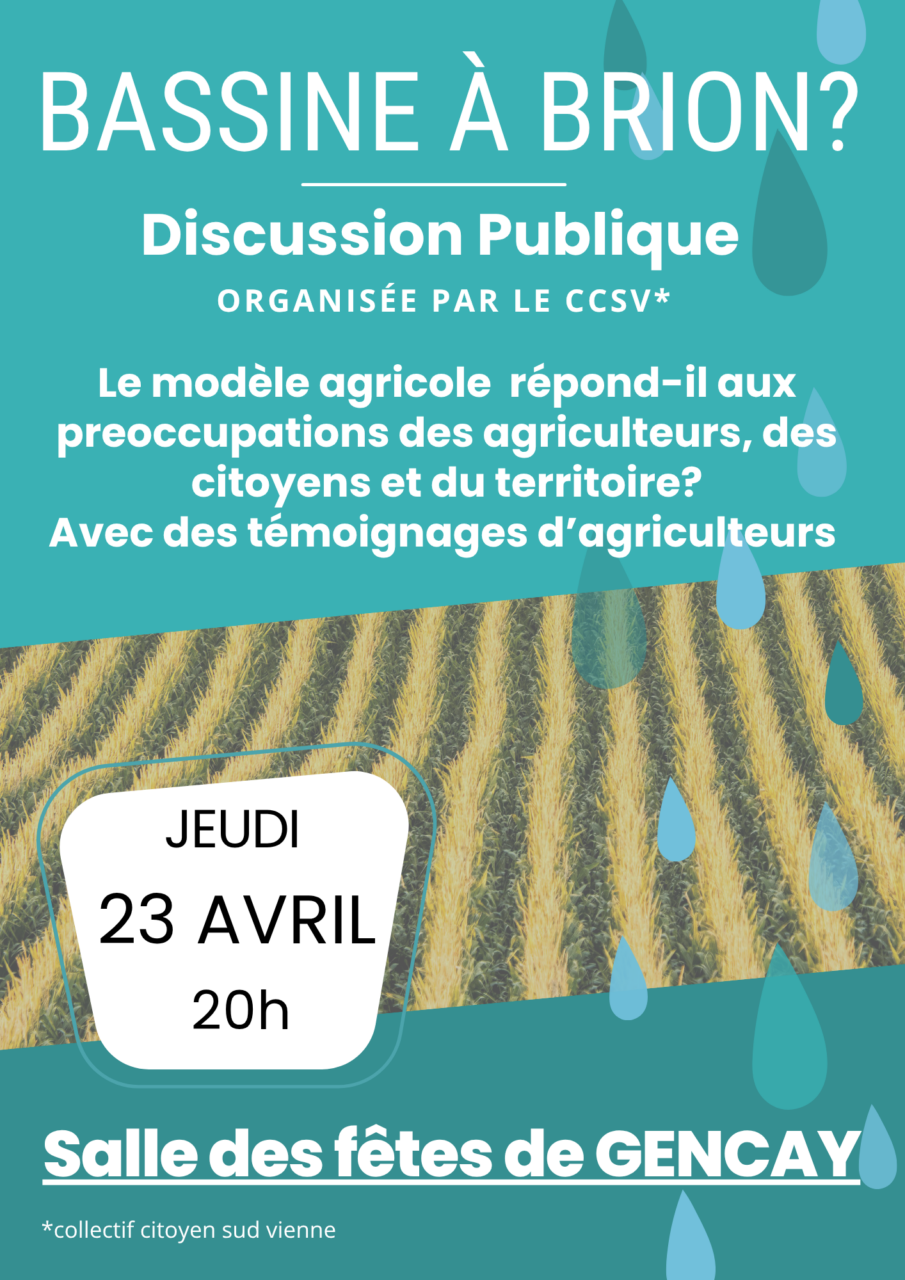 Projet de construction de la bassine de Brion : réunion publique – l ...
