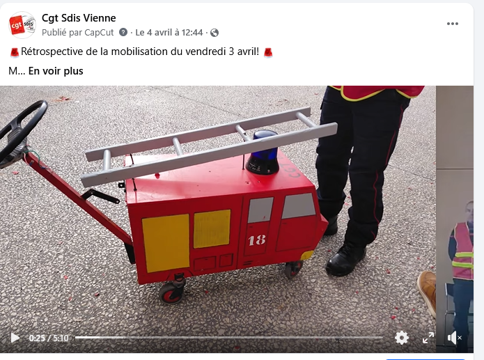 Rétrospective de la mobilisation du vendredi 3 avril des sapeurs pompiers de la Vienne