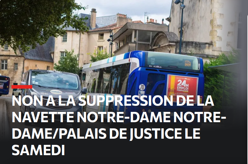 [pétition] Non à la suppression de la navette gratuite Notre Dame/Palais de Justice le samedi